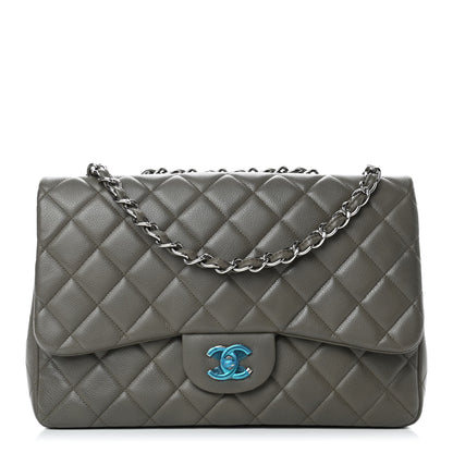Chanel Caviar Quilted Jumbo Single Flap Grey 1 of 4