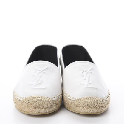 Saint Laurent Lambskin Monogram Espadrilles 34 White 2 of 7