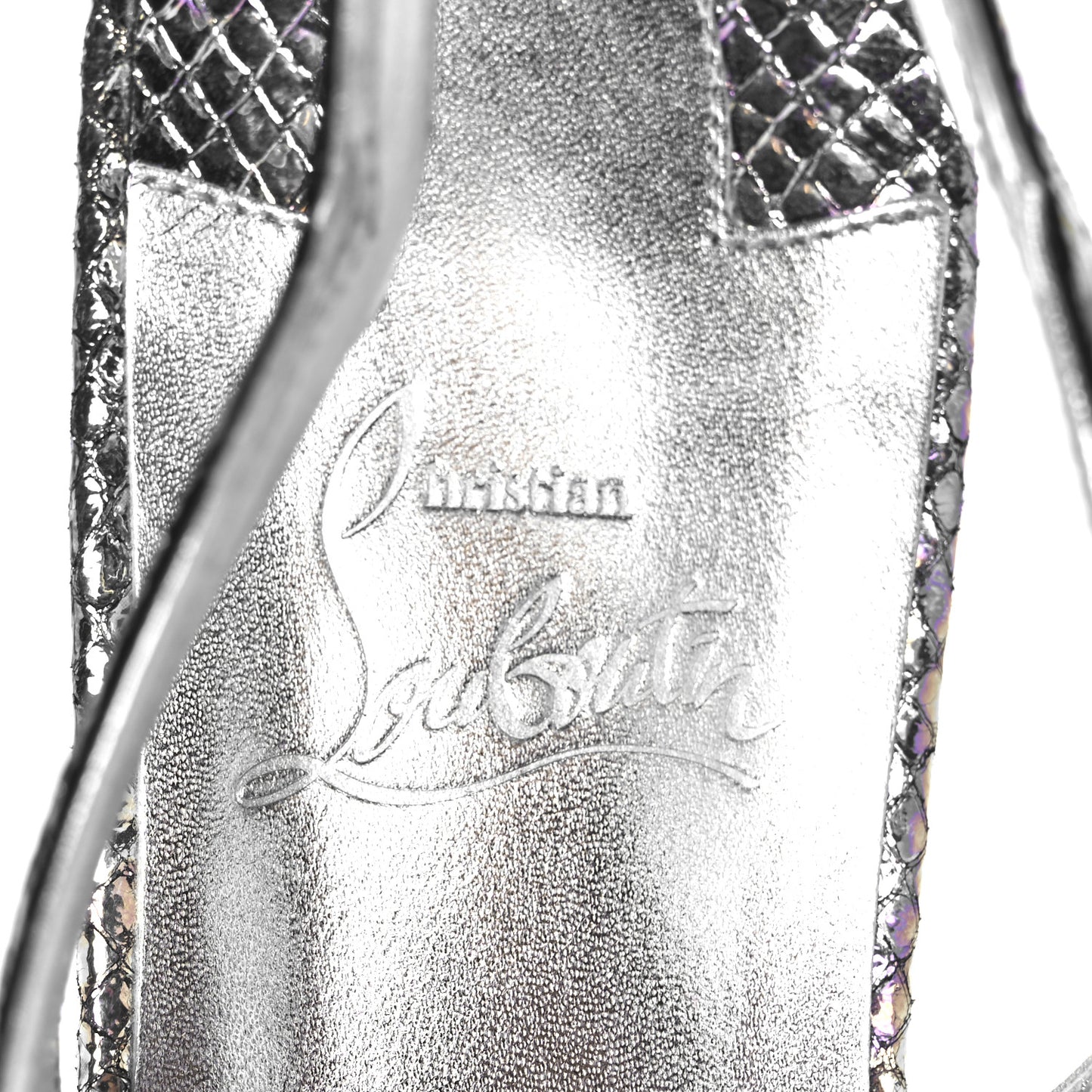 Metallic Snakeskin Embossed Hot Chickita Slingback Flats 37.5 Multicolor
