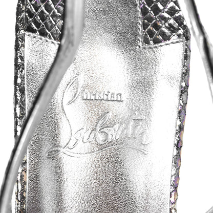 Christian Louboutin Metallic Snakeskin Embossed Hot Chickita Slingback Flats 37.5 Multicolor 8 of 9