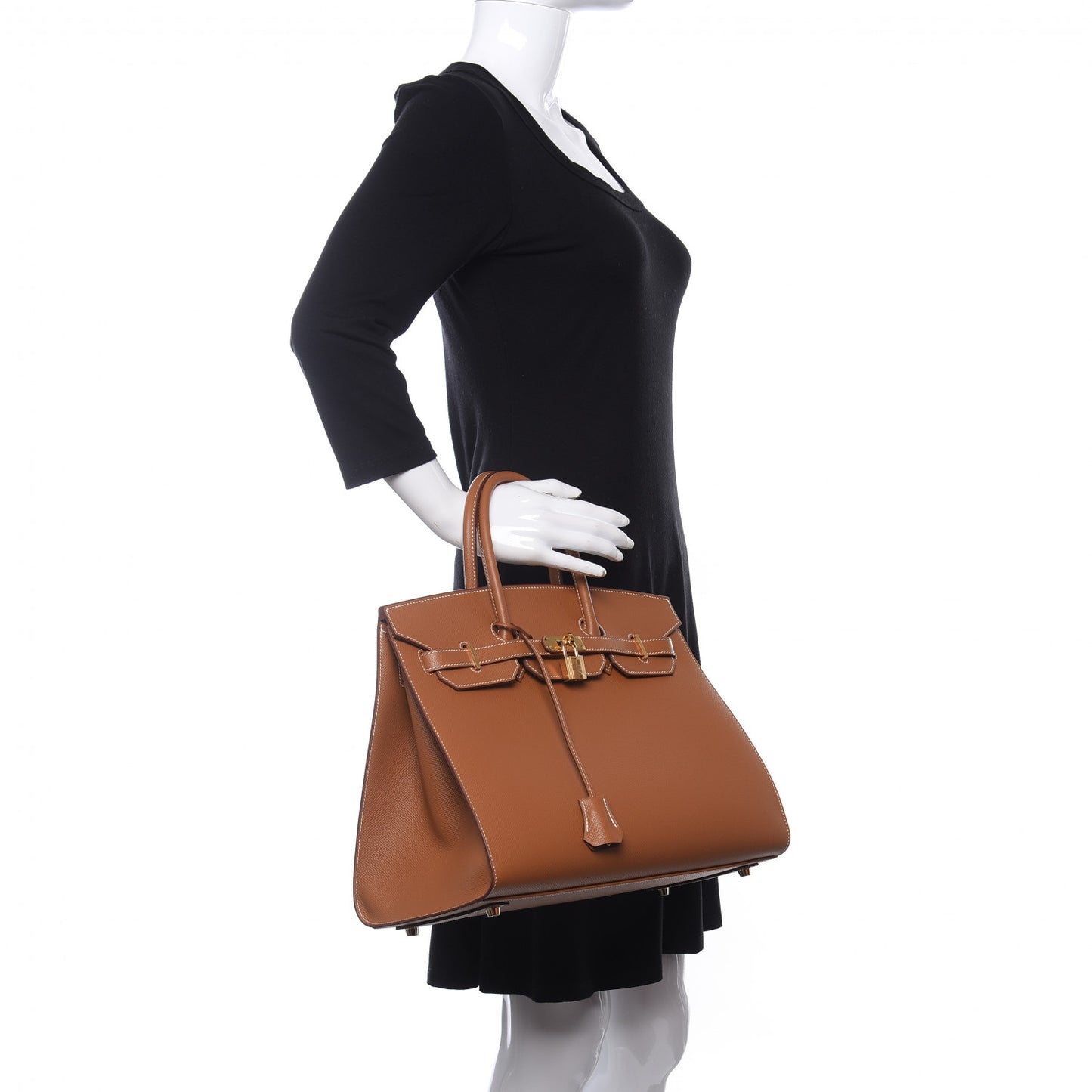 Madame Calfskin Birkin Sellier 35 Gold