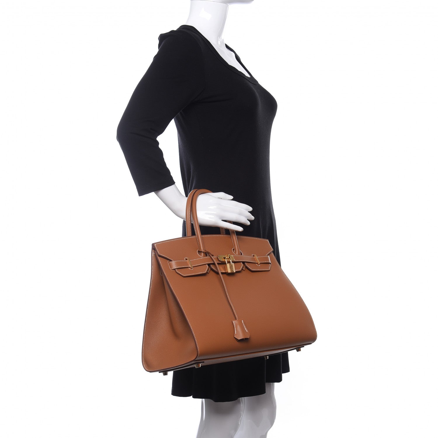Hermes Madame Calfskin Birkin Sellier 35 Gold 2 of 11