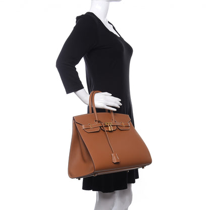 Hermes Madame Calfskin Birkin Sellier 35 Gold 2 of 11