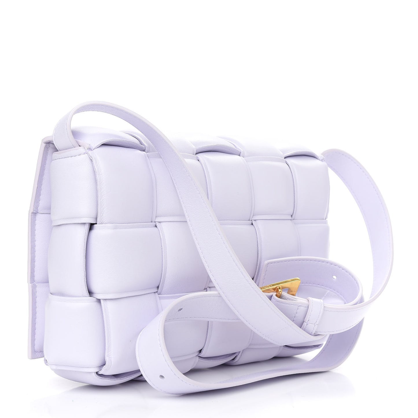 Nappa Maxi Intreccio Padded Cassette Crossbody Bag Chalk