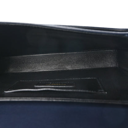 Saint Laurent Box Calfskin Monogram Medium Solferino Satchel Deep Marine 5 of 9