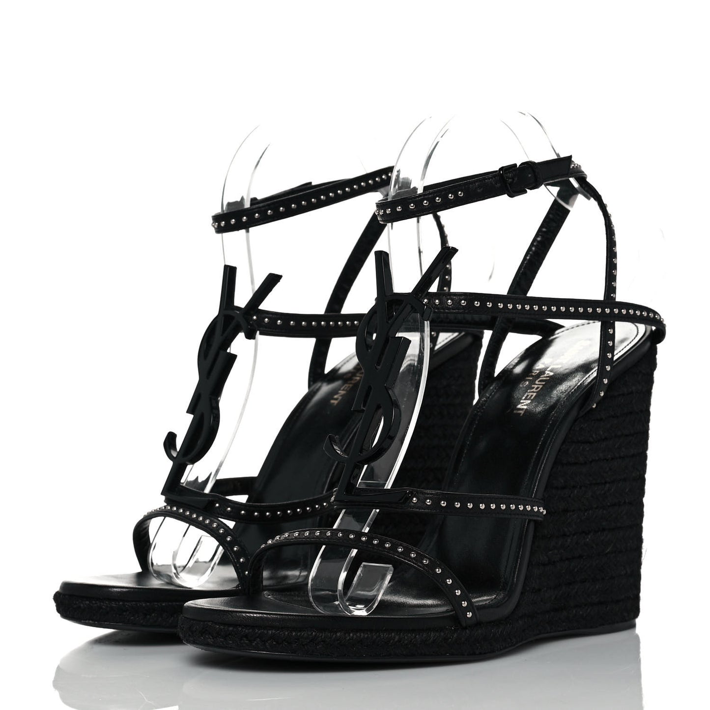 Calfskin Cassandra Espadrille 105 Wedges 40 Black