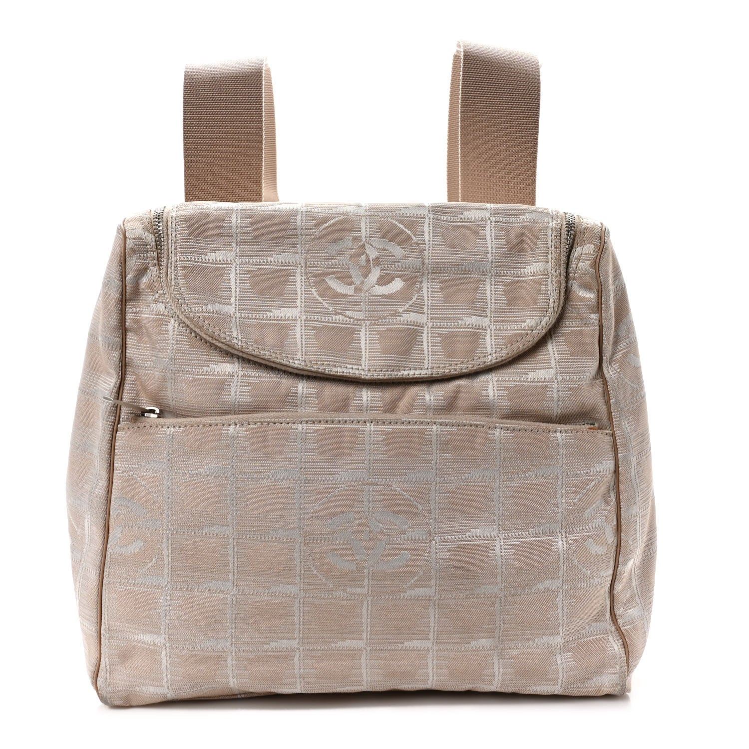 Chanel Nylon Travel Backpack Beige 1 of 12