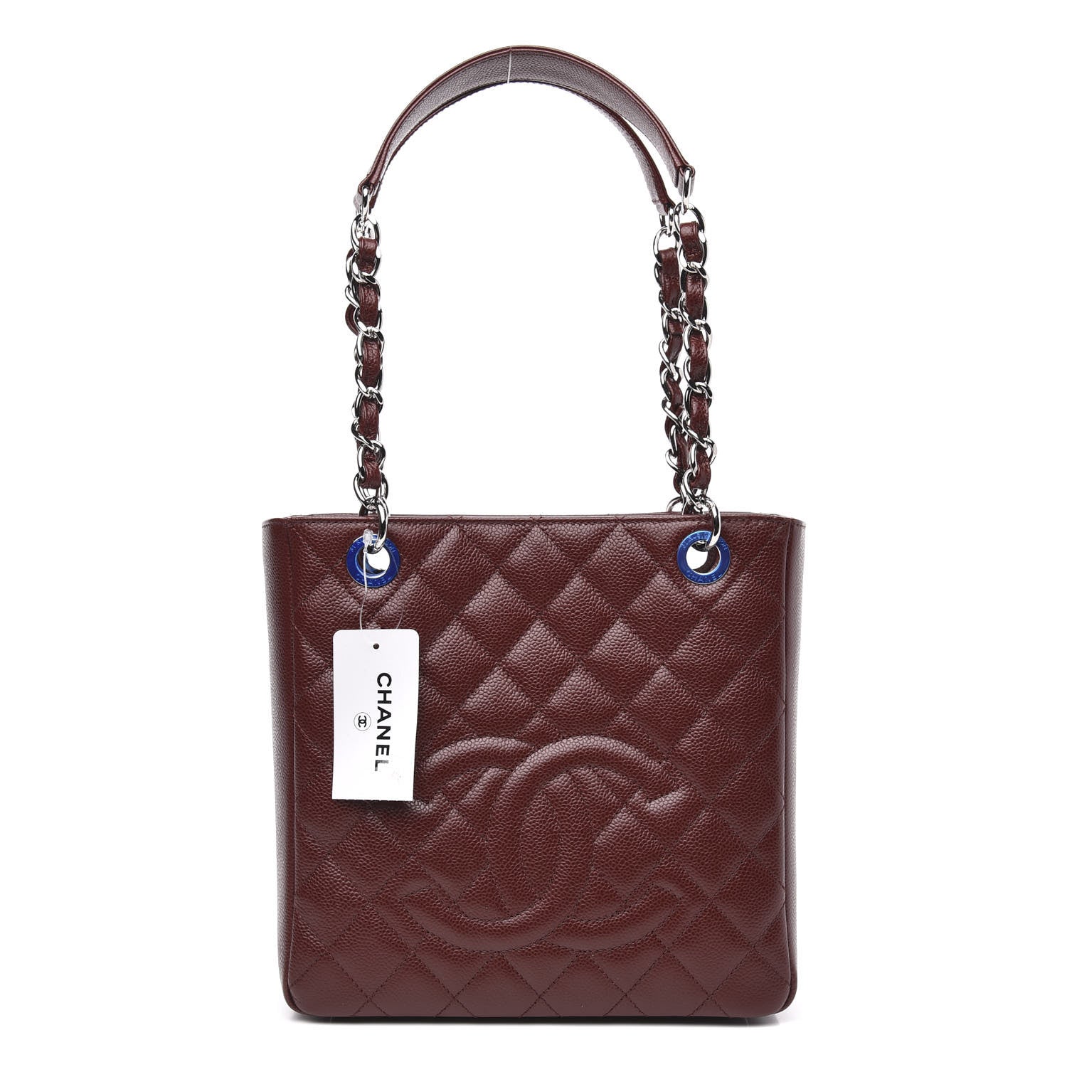 Chanel Caviar Quilted Petit Shopping Tote PST Burgundy 1 of 11