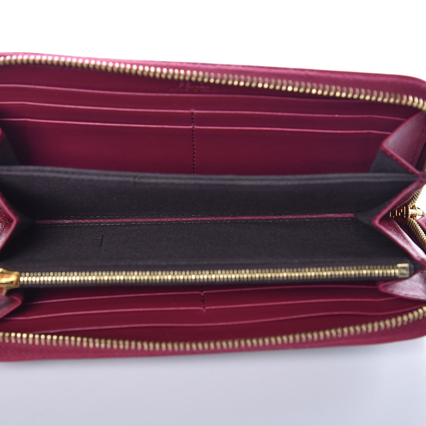 Pequin Striped Zip Around Wallet Tobacco Lampone