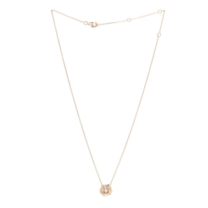 Chanel 18K Rose Gold Diamond Extrait de Camelia Pendant Necklace 3 of 5