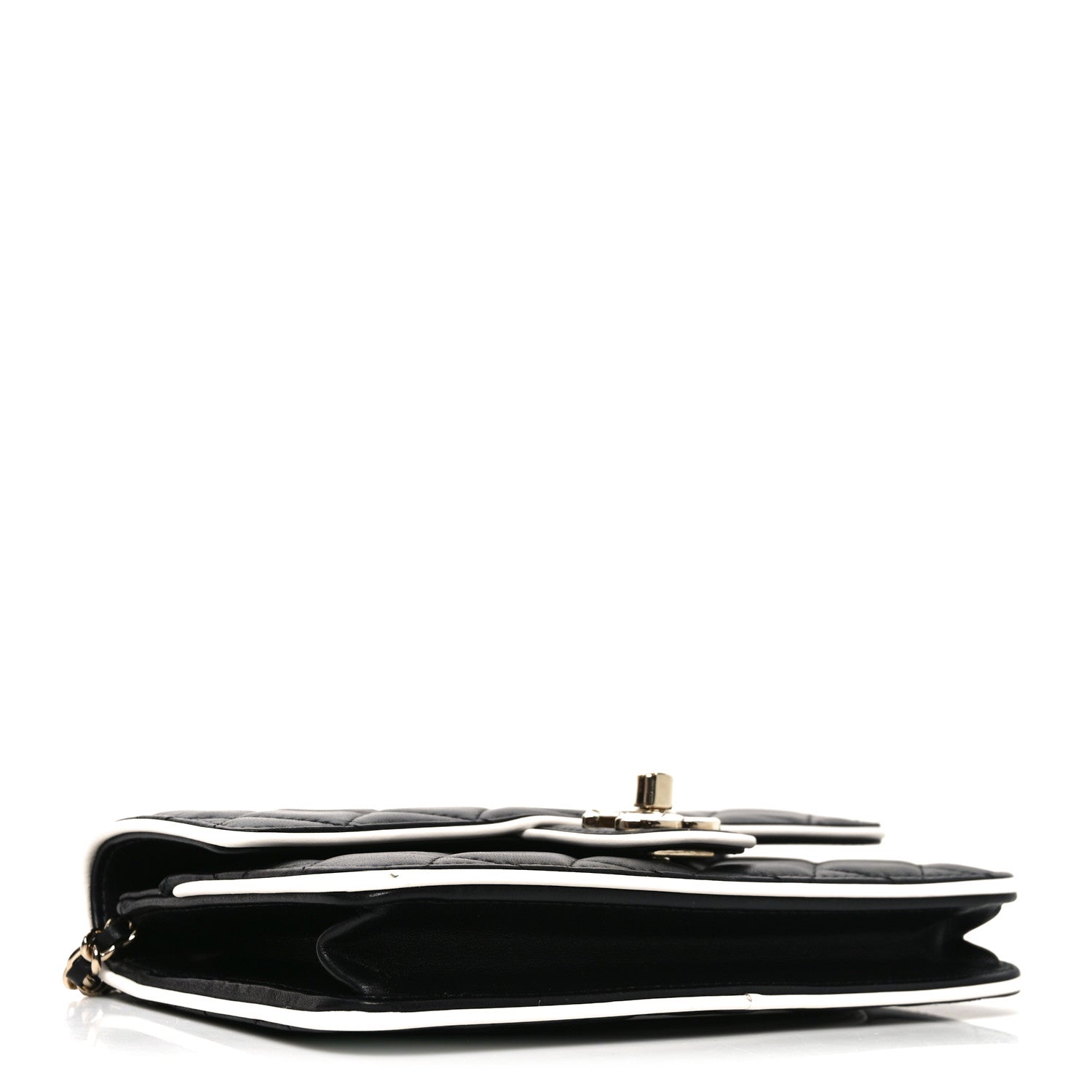 Chanel Lambskin Quilted Resin CC Mini Flap Bag Black White 3 of 11