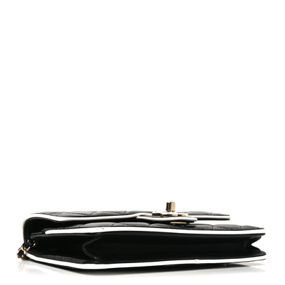 Chanel Lambskin Quilted Resin CC Mini Flap Bag Black White 3 of 11