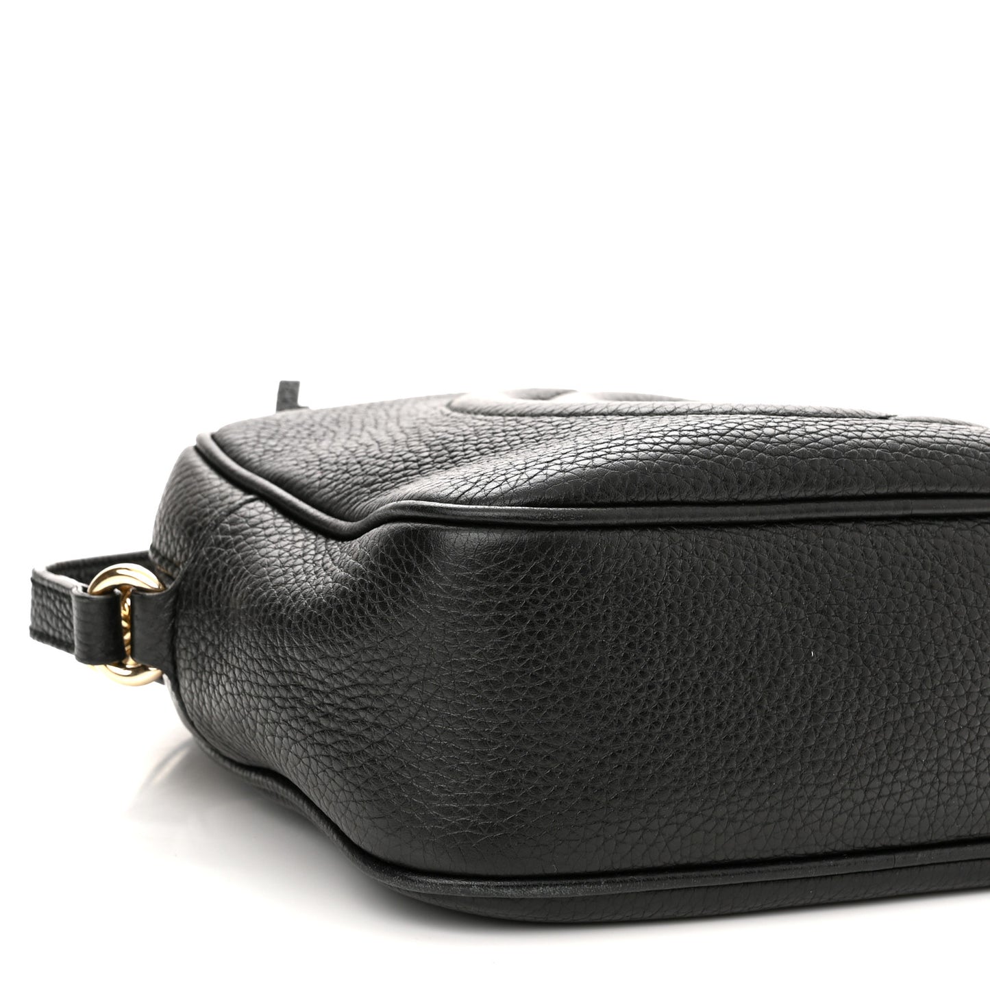Pebbled Calfskin Small Soho Disco Bag Black