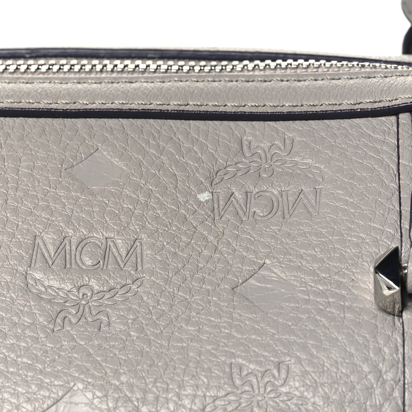Calfskin Ottomar Monogram Essential Boston Bag Grey