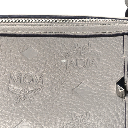 MCM Calfskin Ottomar Monogram Essential Boston Bag Grey 12 of 12