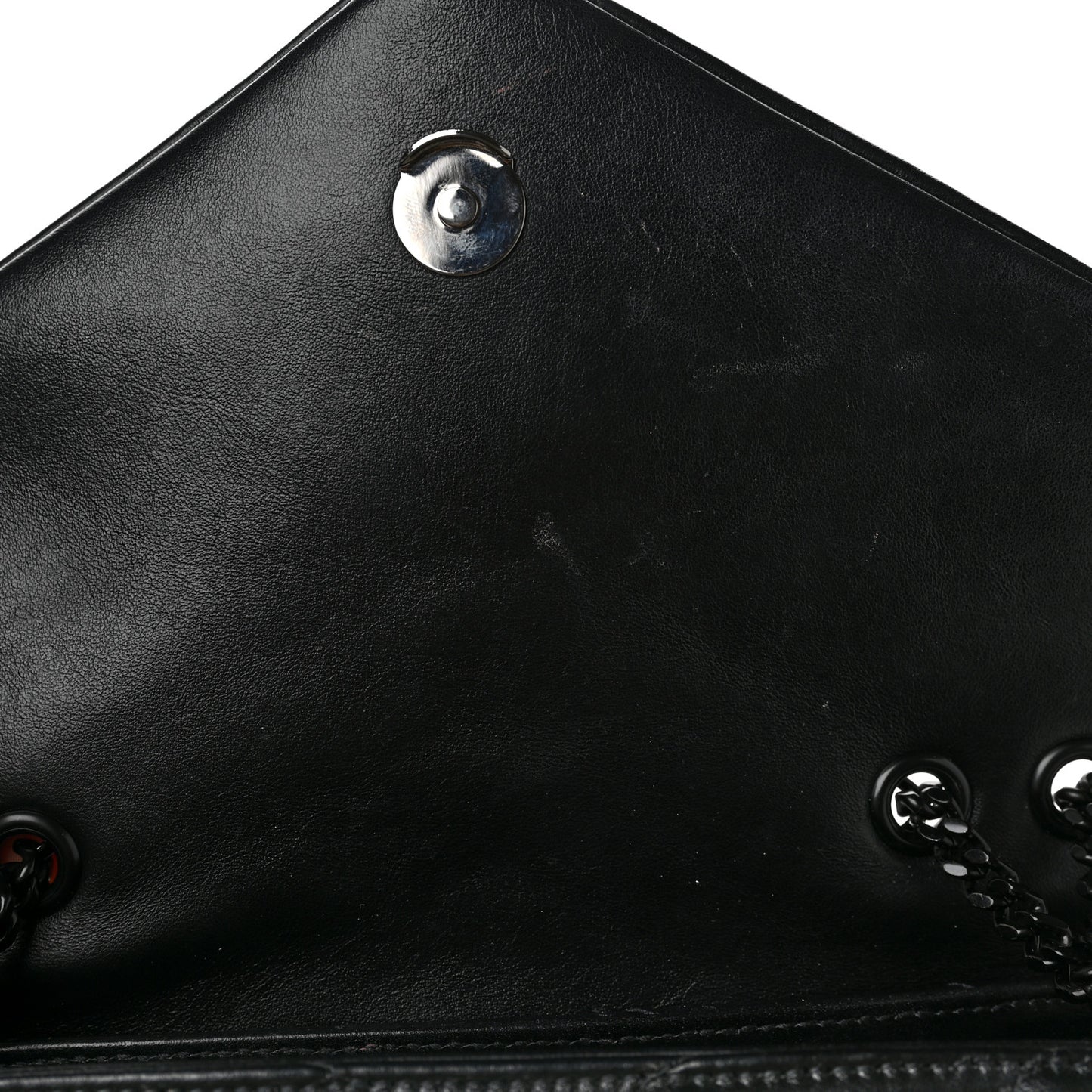 Calfskin Y Quilted Monogram Monochrome Small Loulou Chain Satchel Black