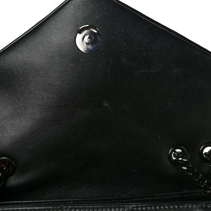 Saint Laurent Calfskin Y Quilted Monogram Monochrome Small Loulou Chain Satchel Black 11 of 14