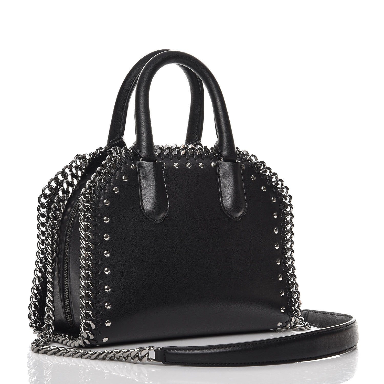 Stella McCartney Eco Alter Nappa Mini Falabella Box Bird Top Handle Bag Black 4 of 8