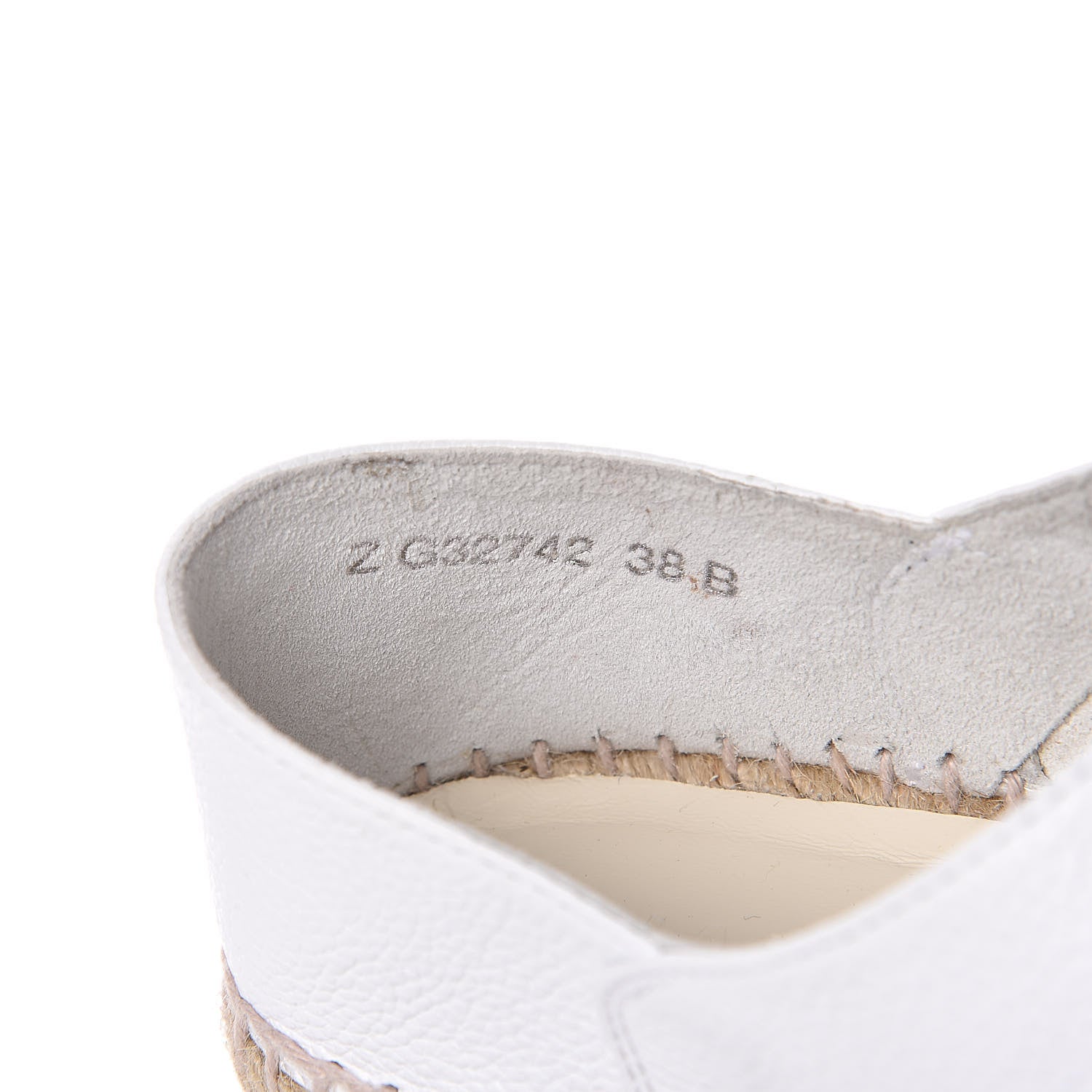 Chanel Grained Calfskin CC Espadrilles 38 White Black 8 of 10