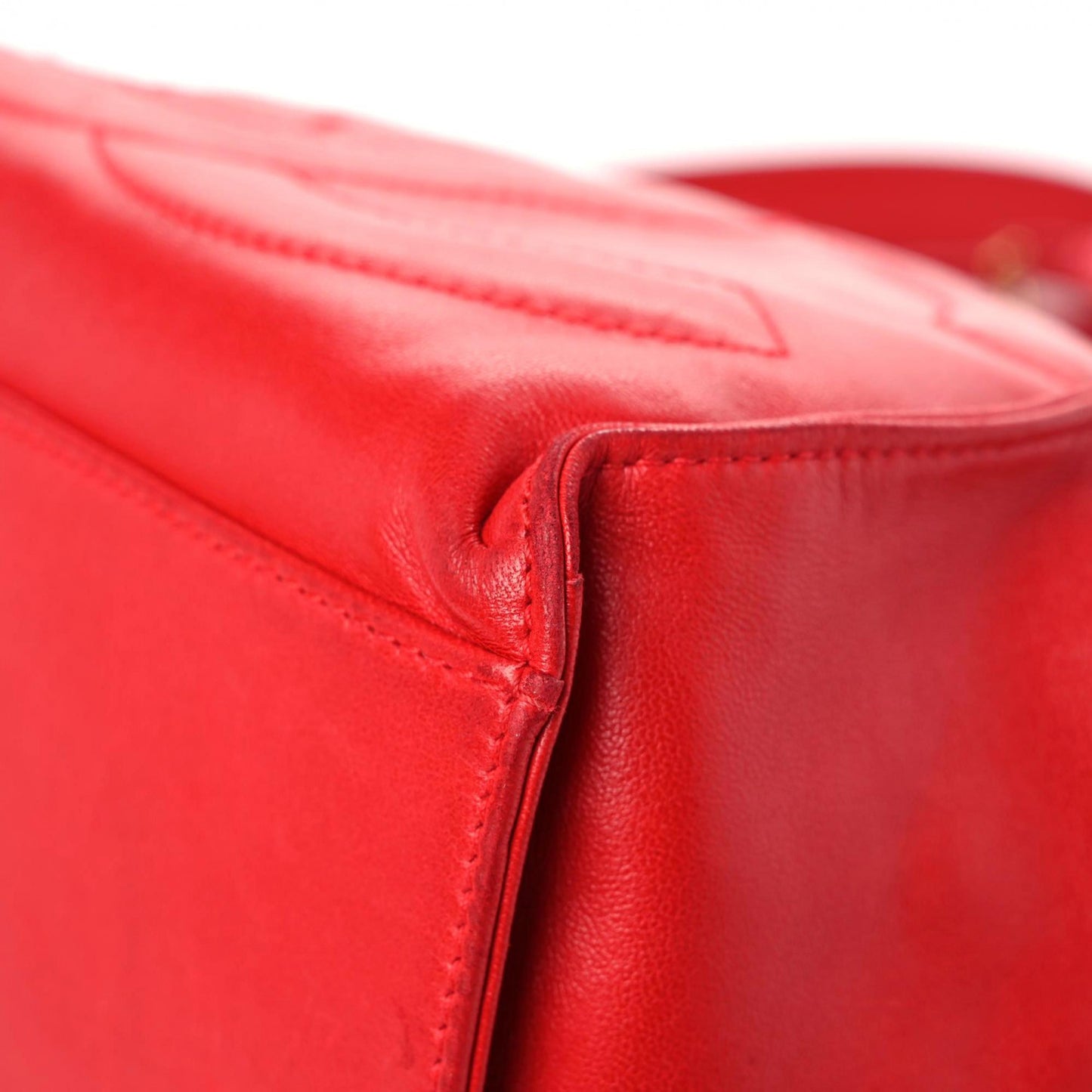 Lambskin CC Drawstring Shoulder Bag Red