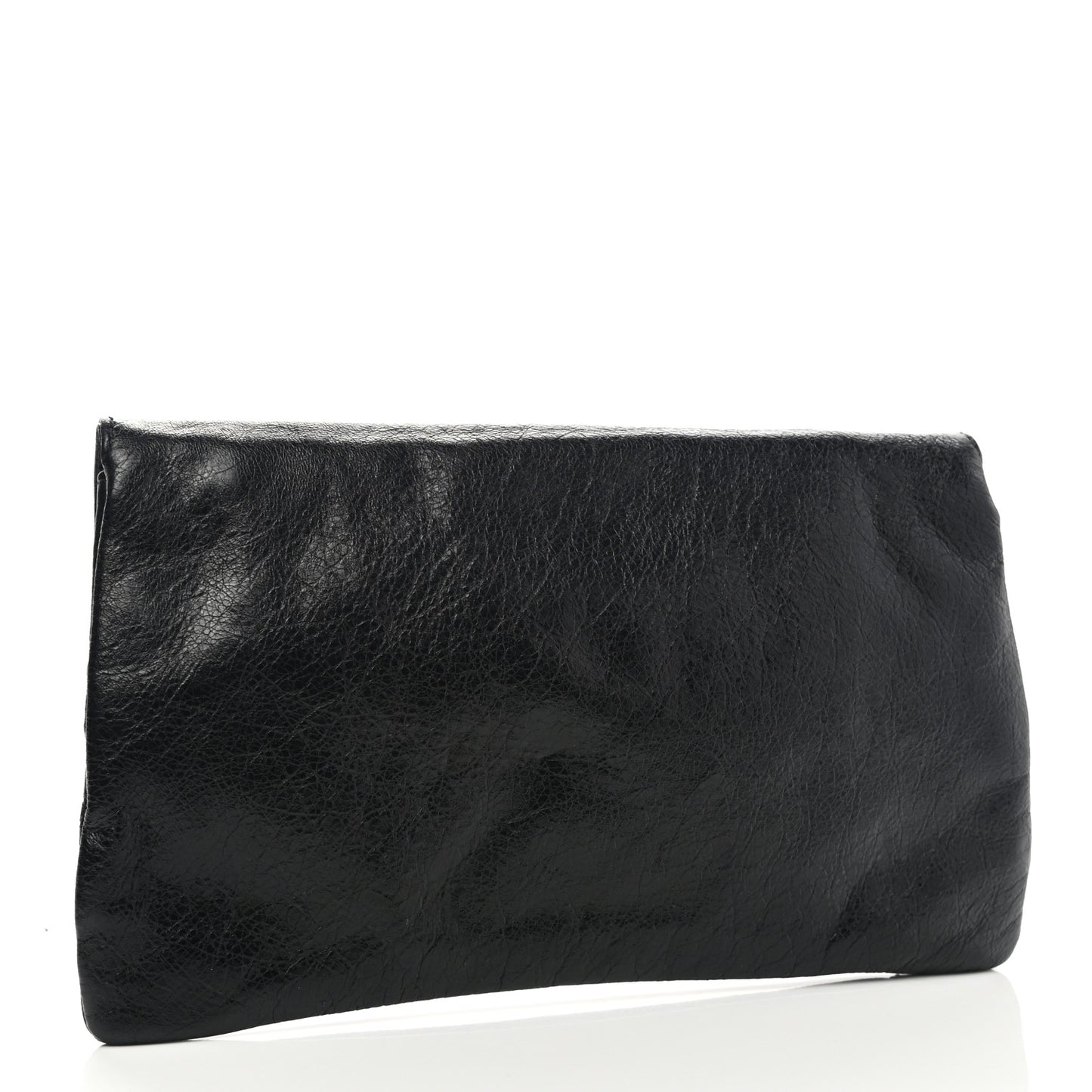 Agneau Giant 12 Gold Hardware Envelope Clutch Black