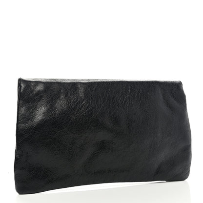 Balenciaga Agneau Giant 12 Gold Hardware Envelope Clutch Black 3 of 8
