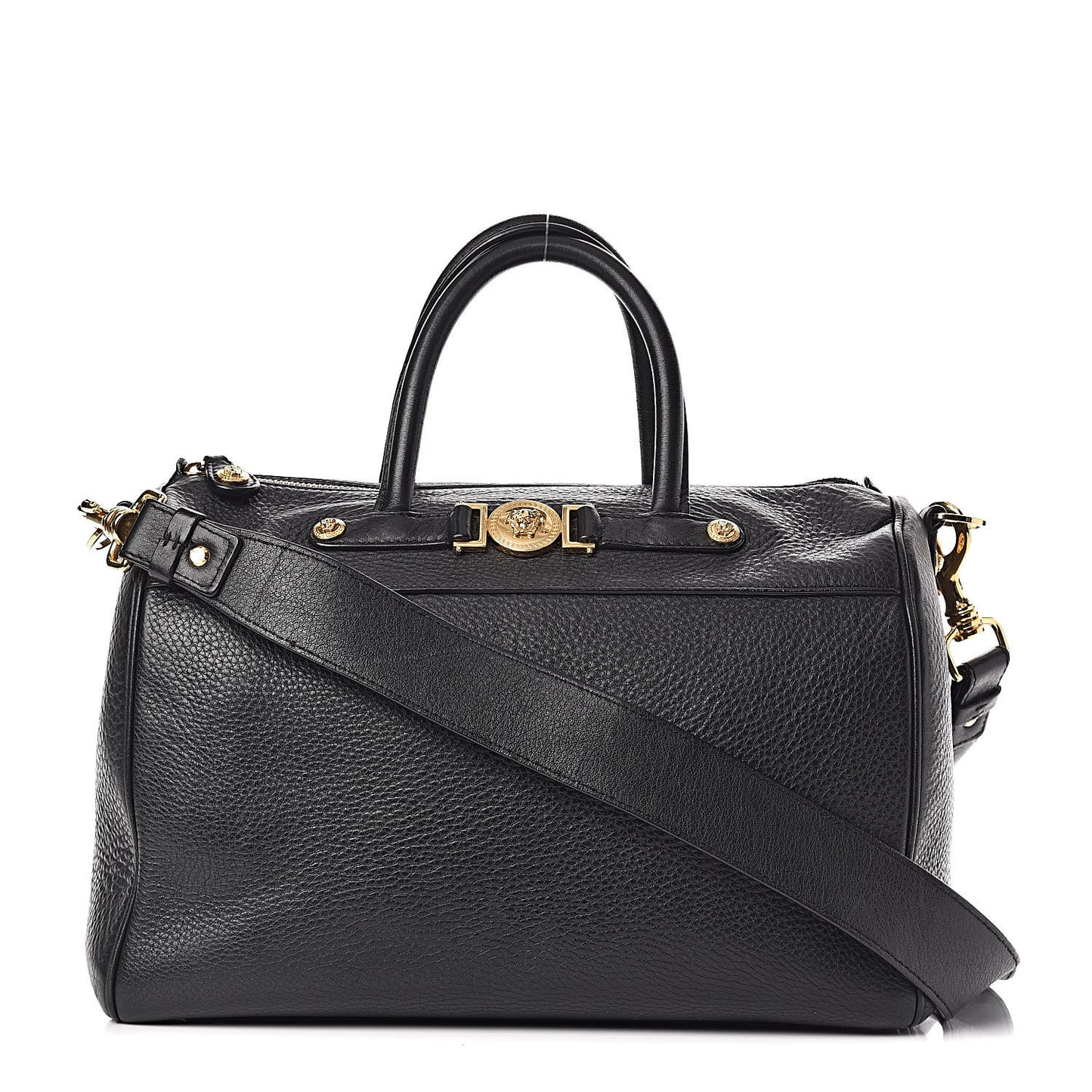 Cervo Embossed Vitello Signature Duffle Bag Black