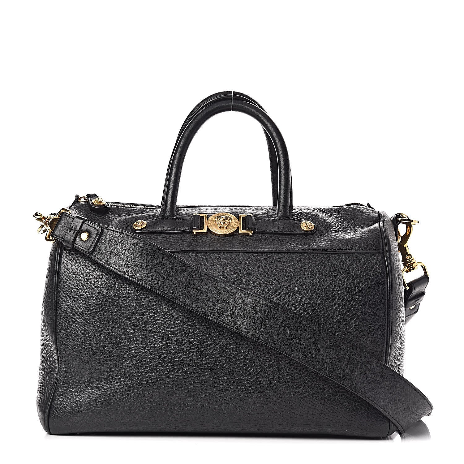 Versace Cervo Embossed Vitello Signature Duffle Bag Black 1 of 18