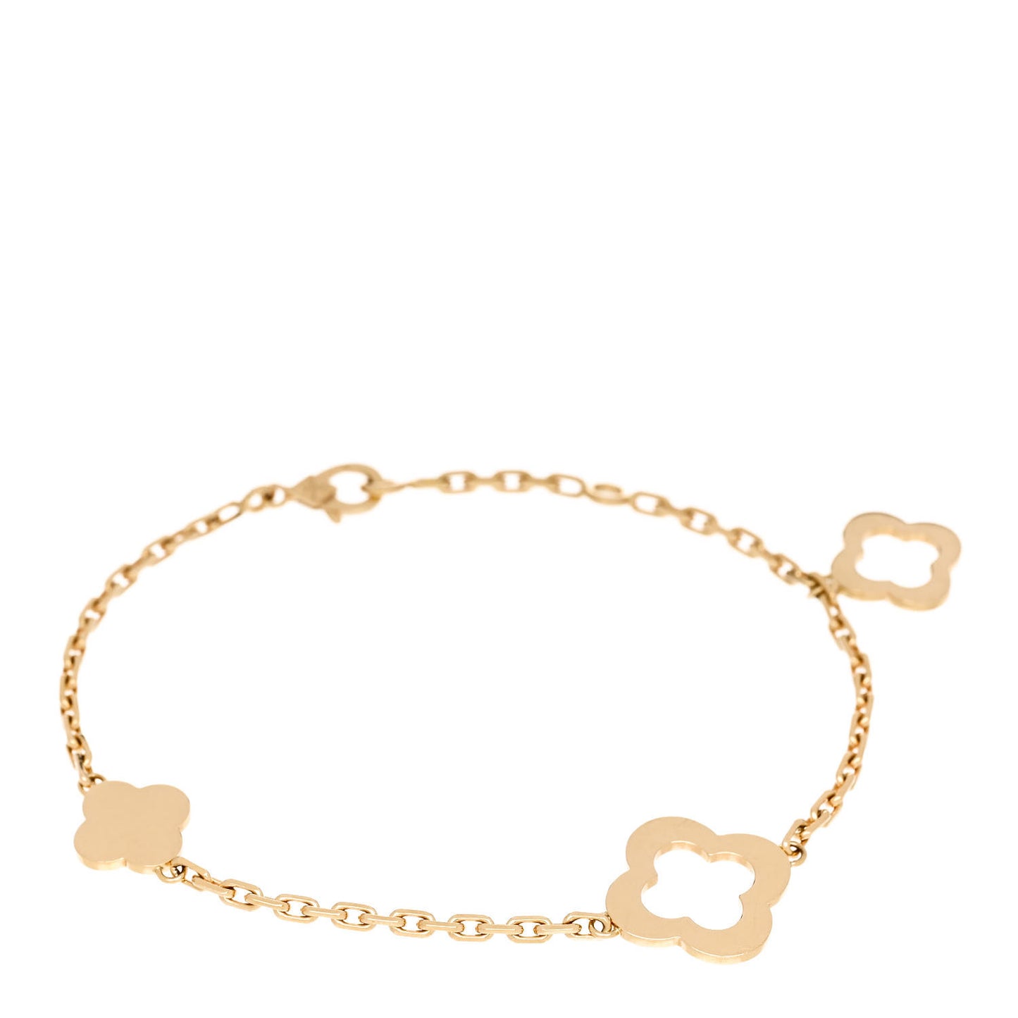 18K Yellow Gold 3 Motifs Byzantine Alhambra Bracelet