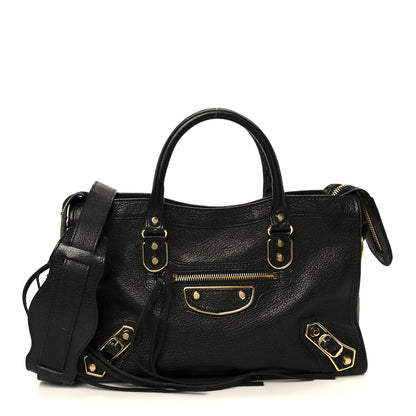 Balenciaga Chevre Gold Metallic Edge Hardware S City Black 1 of 10