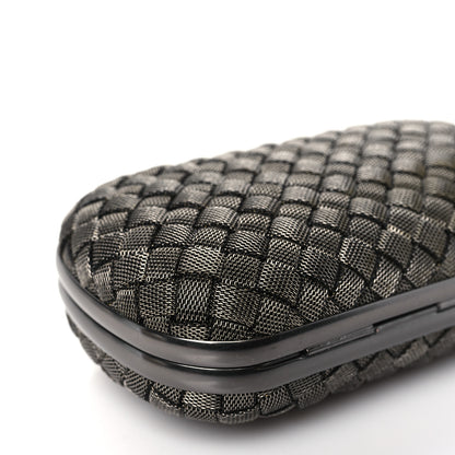 Bottega Veneta Metal Intrecciato Mesh Woven Knot Clutch Argento 8 of 9
