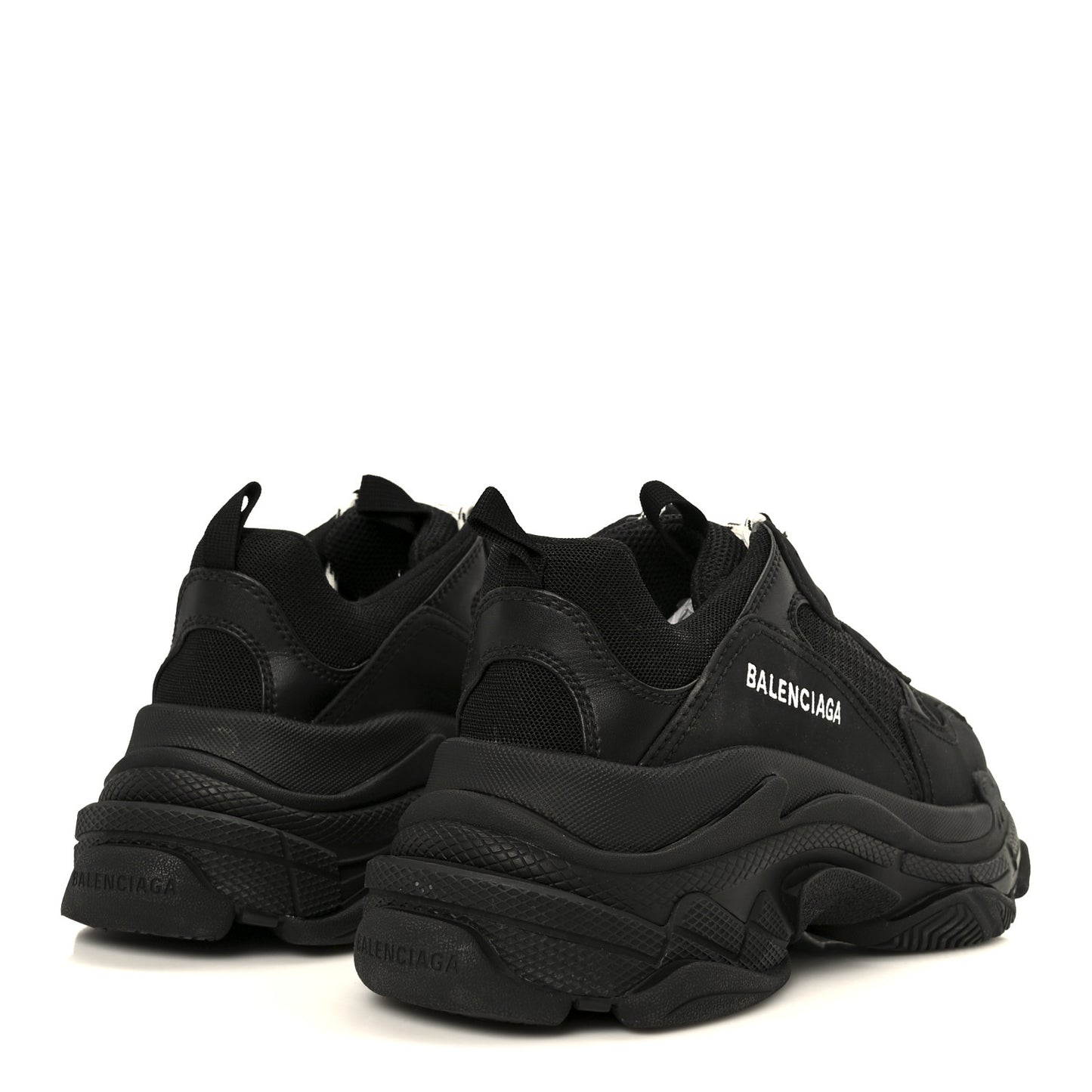 Fabric Mesh Womens Triple S Sneakers 39 Black