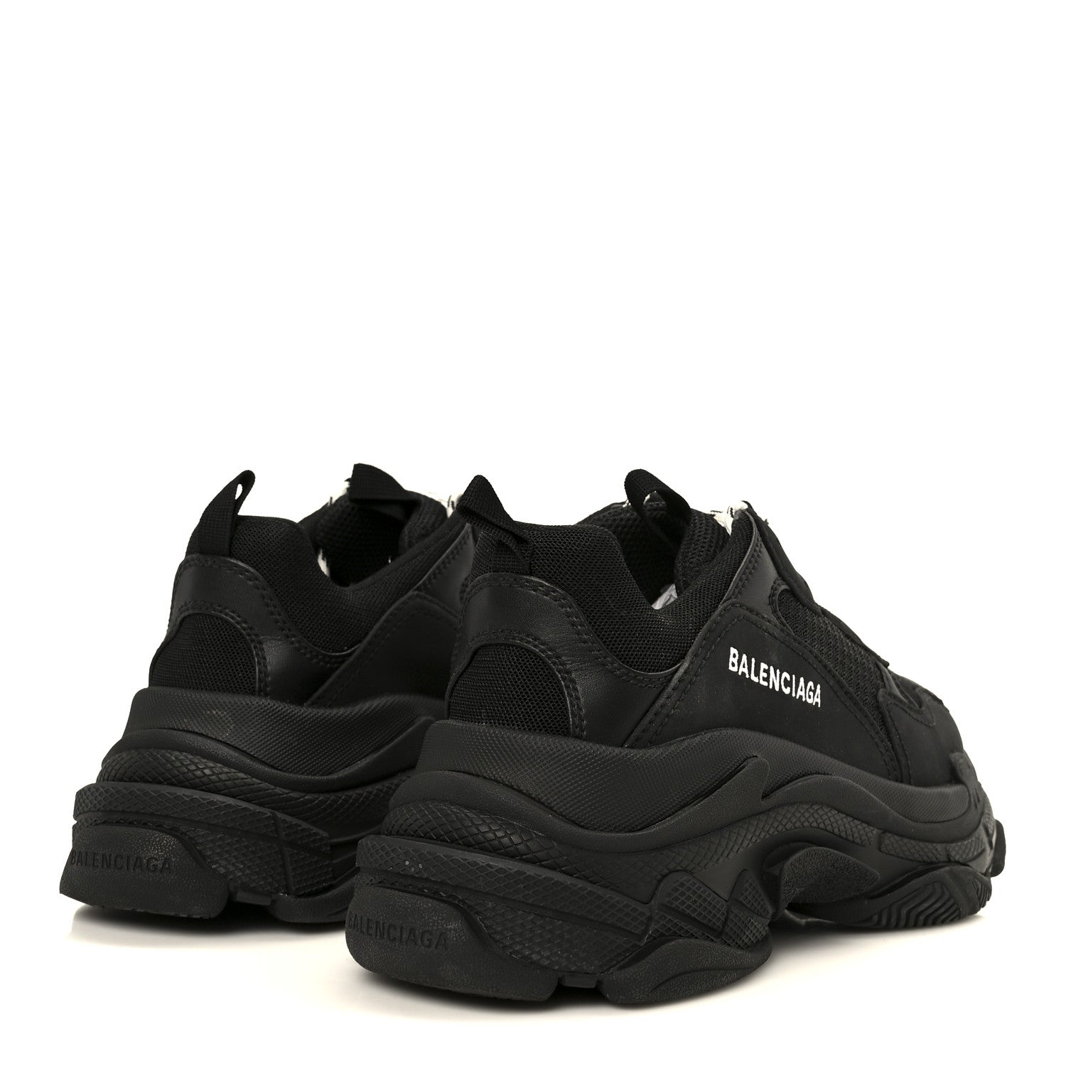 Balenciaga Fabric Mesh Womens Triple S Sneakers 39 Black 5 of 10