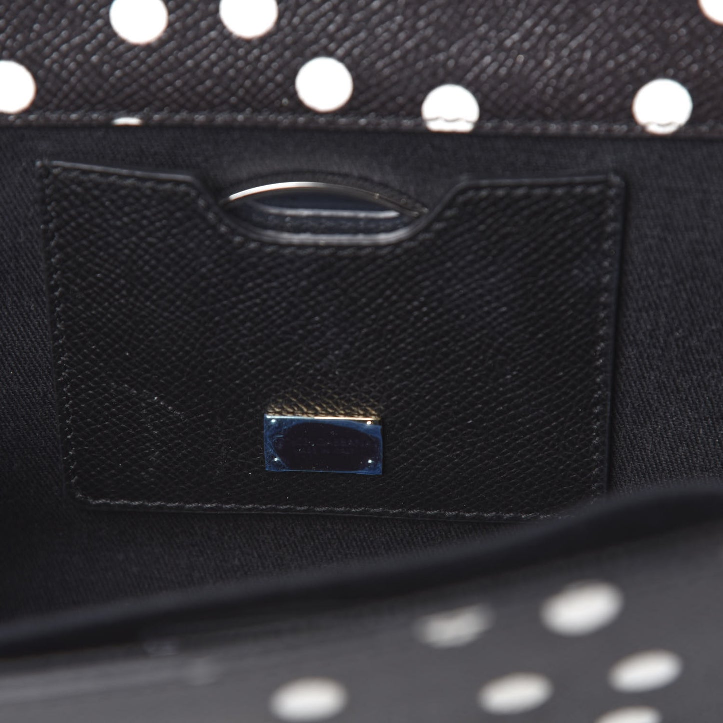 Dauphine Polka Dot Print Shoulder Bag Black
