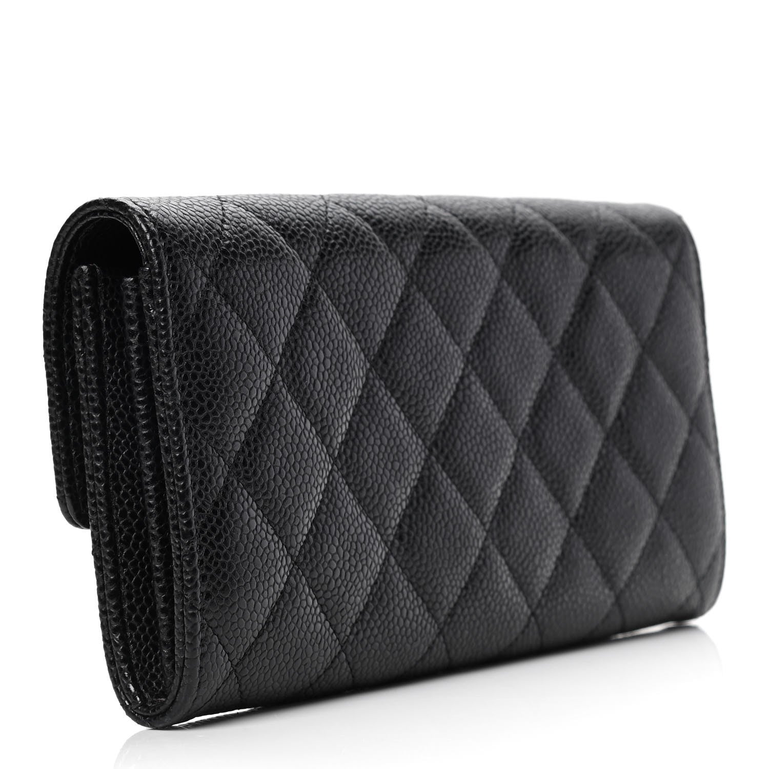 Chanel Caviar Quilted Large Gusset Flap Wallet Black 2 of 5