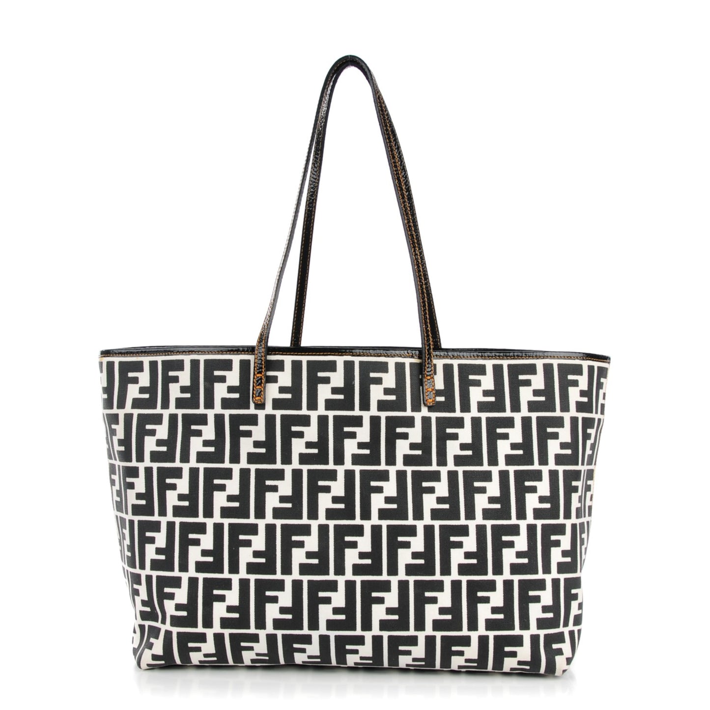 Canvas FF Roll Tote Black White