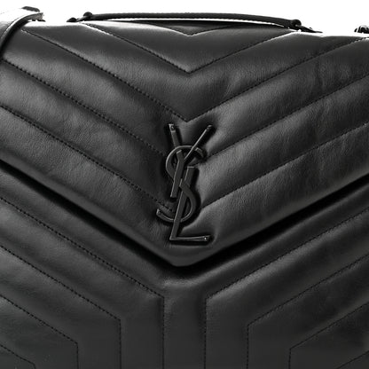 Saint Laurent Calfskin Y Quilted Monogram Monochrome Medium Loulou Chain Satchel Black 8 of 10