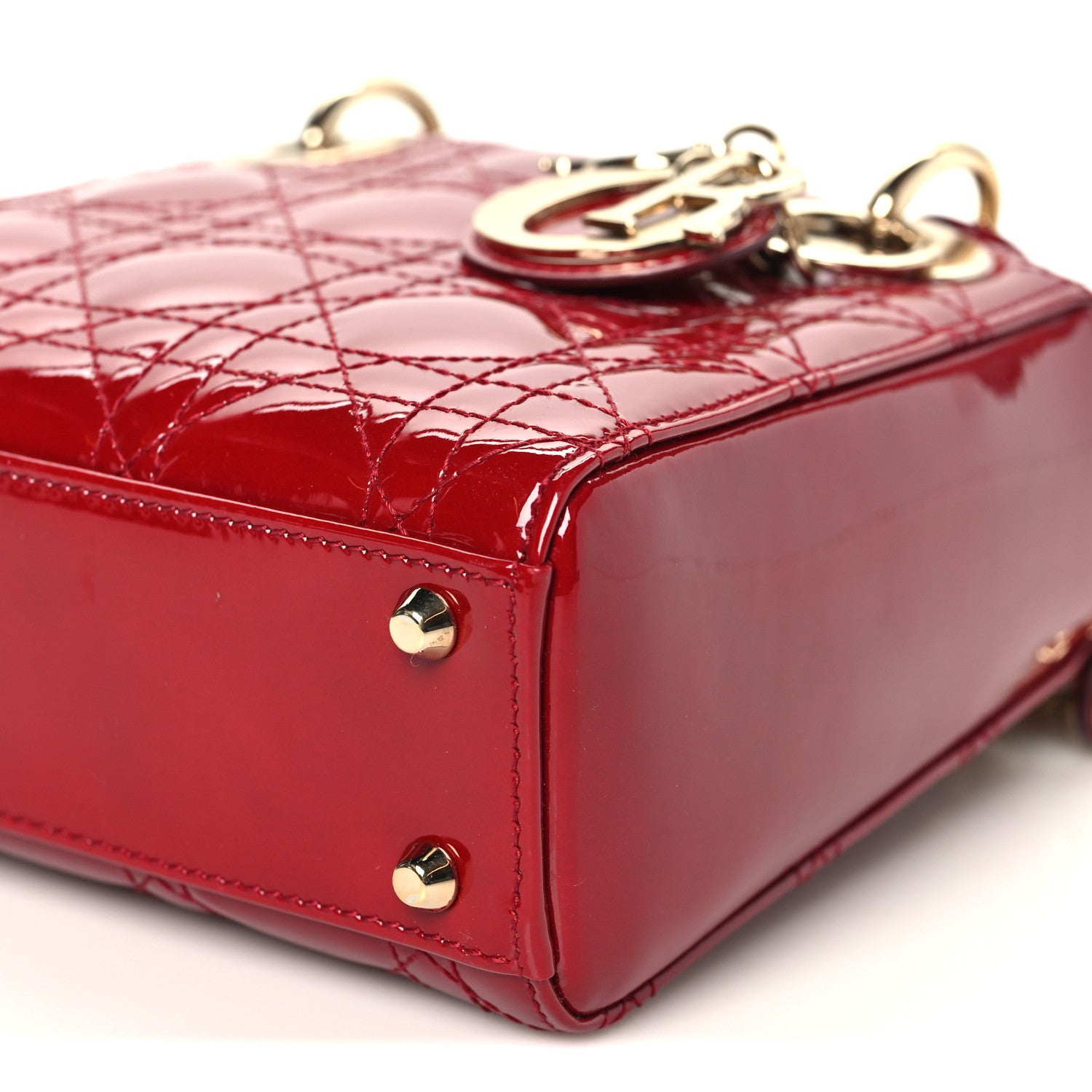 Christian Dior Patent Cannage Mini Lady Dior Red 9 of 9