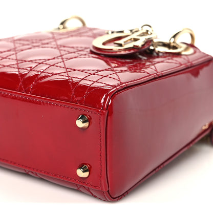 Christian Dior Patent Cannage Mini Lady Dior Red 9 of 9