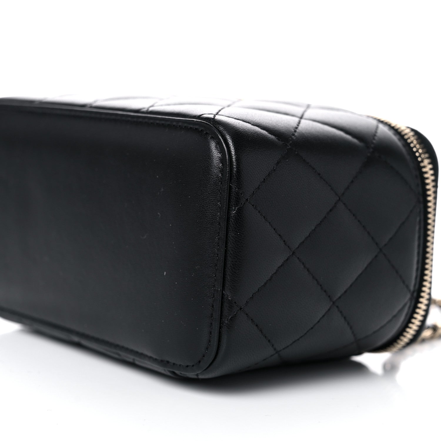 Chanel Lambskin Quilted Small Top Handle Vanity Case With Chain Black 9 of 9