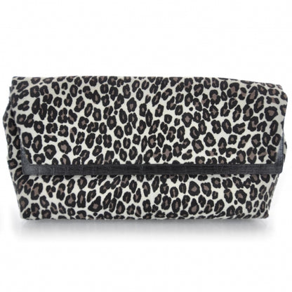 Nancy Gonzalez Leopard Print Pony Hair Crocodile Clutch - SIGNED 1 of 7