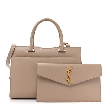 Saint Laurent Grain De Poudre Medium Uptown Tote Dark Latte 3 of 16
