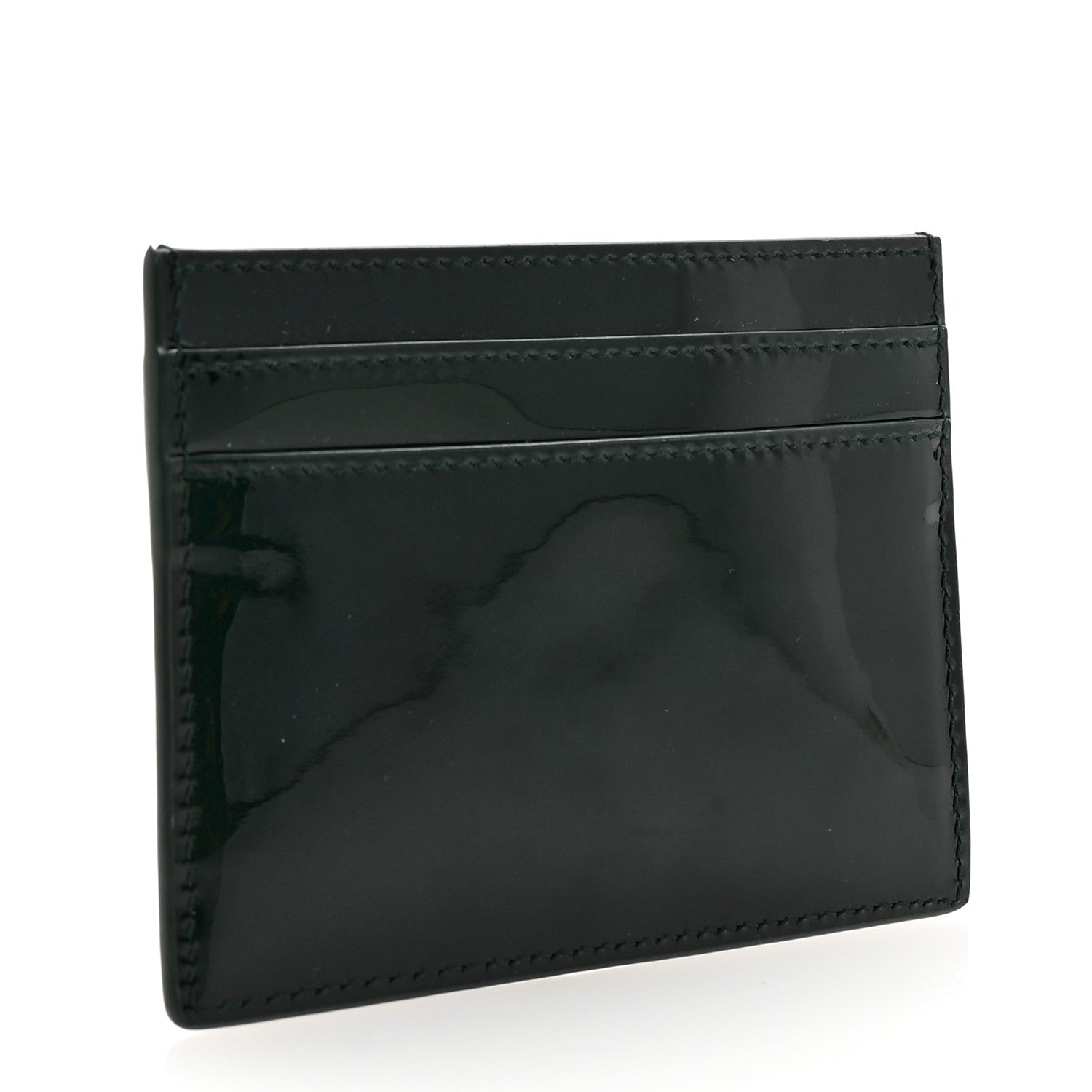 Saint Laurent Patent Calfskin Monogram Credit Card Case Fir Leaf 3 of 7