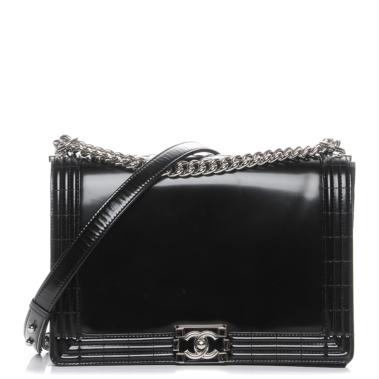 Chanel Glazed Calfskin Large Boy Flap Black 1 of 9