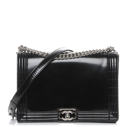 Chanel Glazed Calfskin Large Boy Flap Black 1 of 9