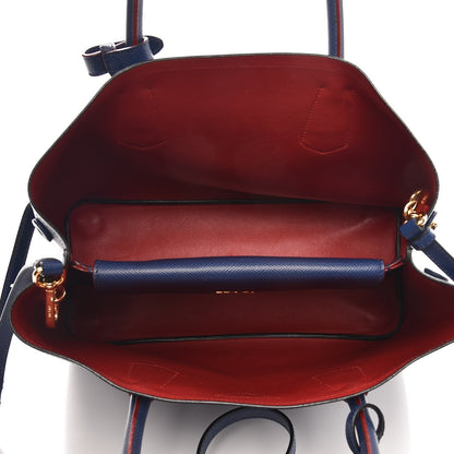 Prada Saffiano Cuir Small Double Bag Ink Fire Engine Red 7 of 9