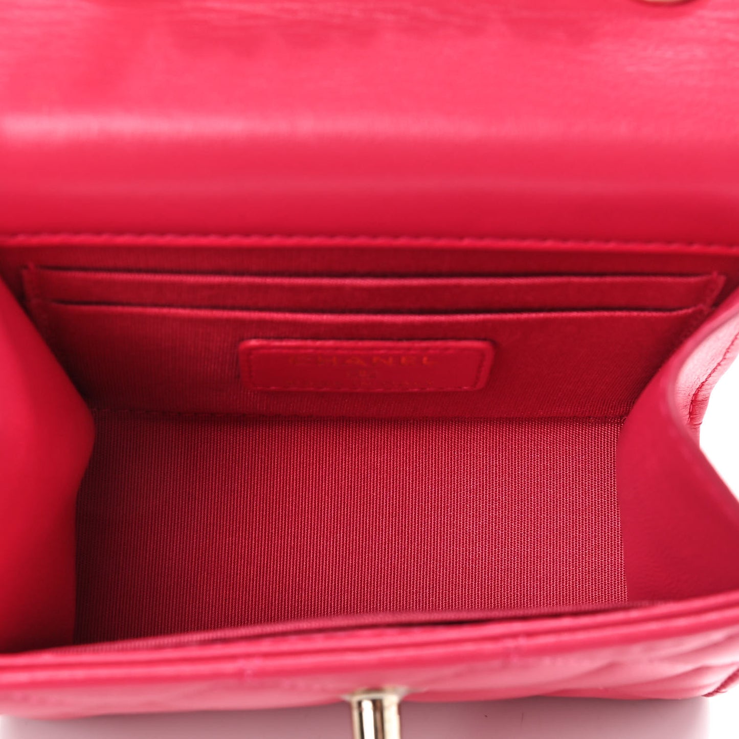 Lambskin Quilted Mini Trendy CC Clutch With Chain Pink