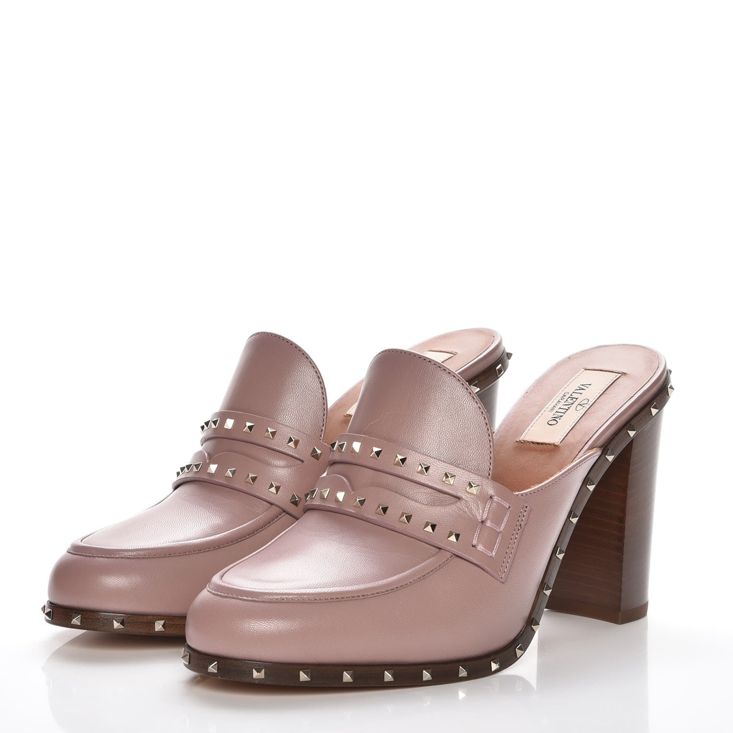 Valentino Garavani Nappa Soul Rockstud High Heel Mules 39 Lipstick 3 of 9