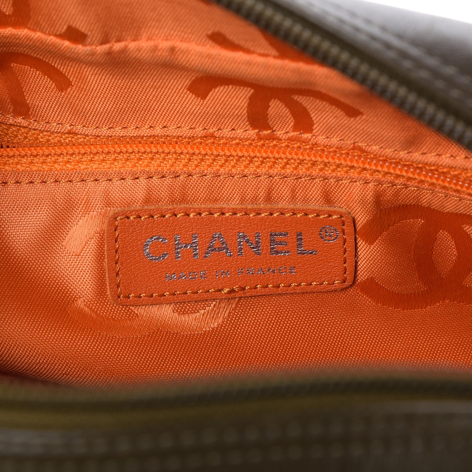 Chanel Calfskin Python Quilted Large Cambon Bowler Khaki 6 of 9