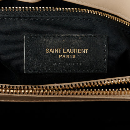 Saint Laurent Calfskin Matelasse Medium Loulou Monogram Chain Satchel Dark Latte 7 of 12